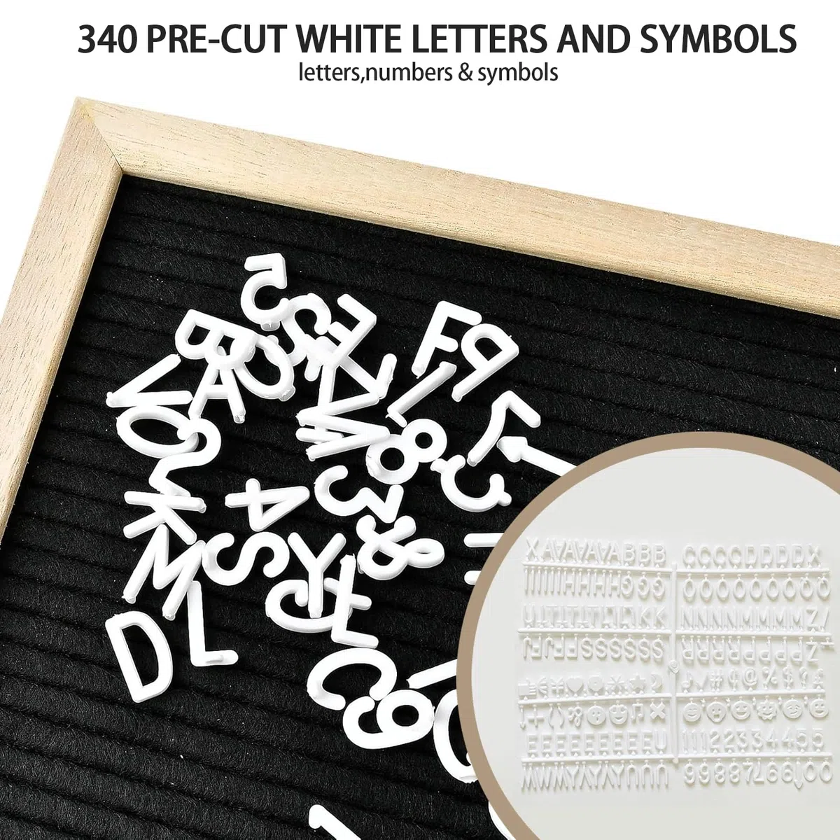 Tableau à lettres interchangeable avec 340 lettres - Chevalet pour annonces de bébé, cuisine, bureau
