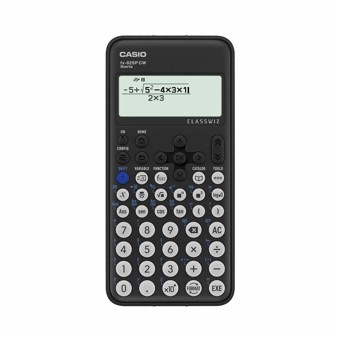 Casio FX-82SP CW - Calculatrice Scientifique, recommandée pour Le Curriculum Espagnol et Portugais, 5 Langues, Plus de 300 Fonctions, Couleur Gris foncé
