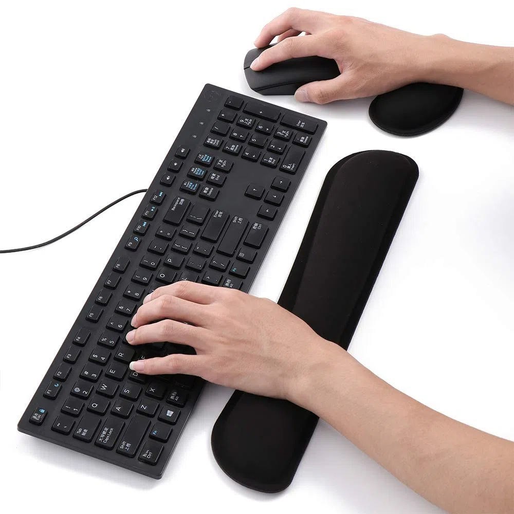 Yizhet Repose-Poignet Ergonomique pour Clavier et Souris en Gel - Kit Anti-dérapant, Confort Optimal pour Travail de Bureau (43x8,5x2cm)