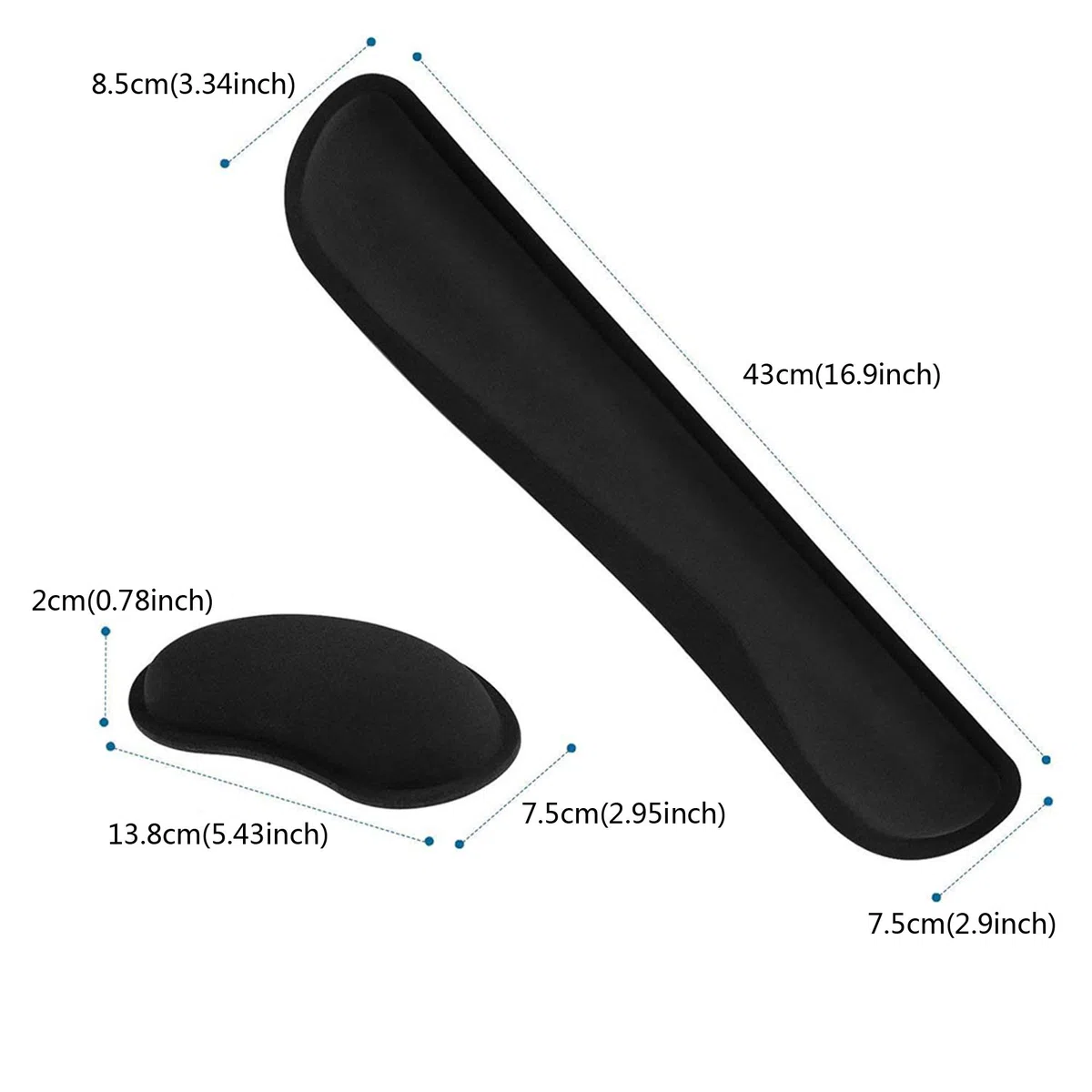 Yizhet Repose-Poignet Ergonomique pour Clavier et Souris en Gel - Kit Anti-dérapant, Confort Optimal pour Travail de Bureau (43x8,5x2cm)