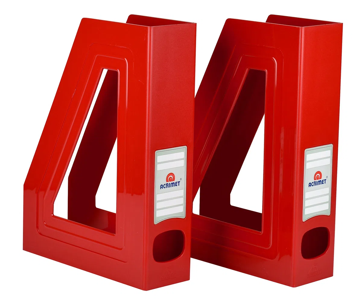 Acrimet Porte-Revues, Support Durable, Organisateur pour Dossiers pour Bureau (Plastique) (Couleur Rouge) (Lot de 2)