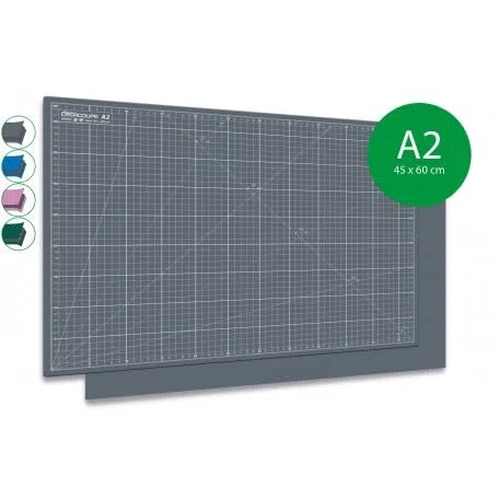 Tapis de découpe auto-cicatrisant GRIS 60x45cm (A2), gradué en CM, surface matte antidérapante - planche de découpe pour couture,patchwork,cutter rotatif