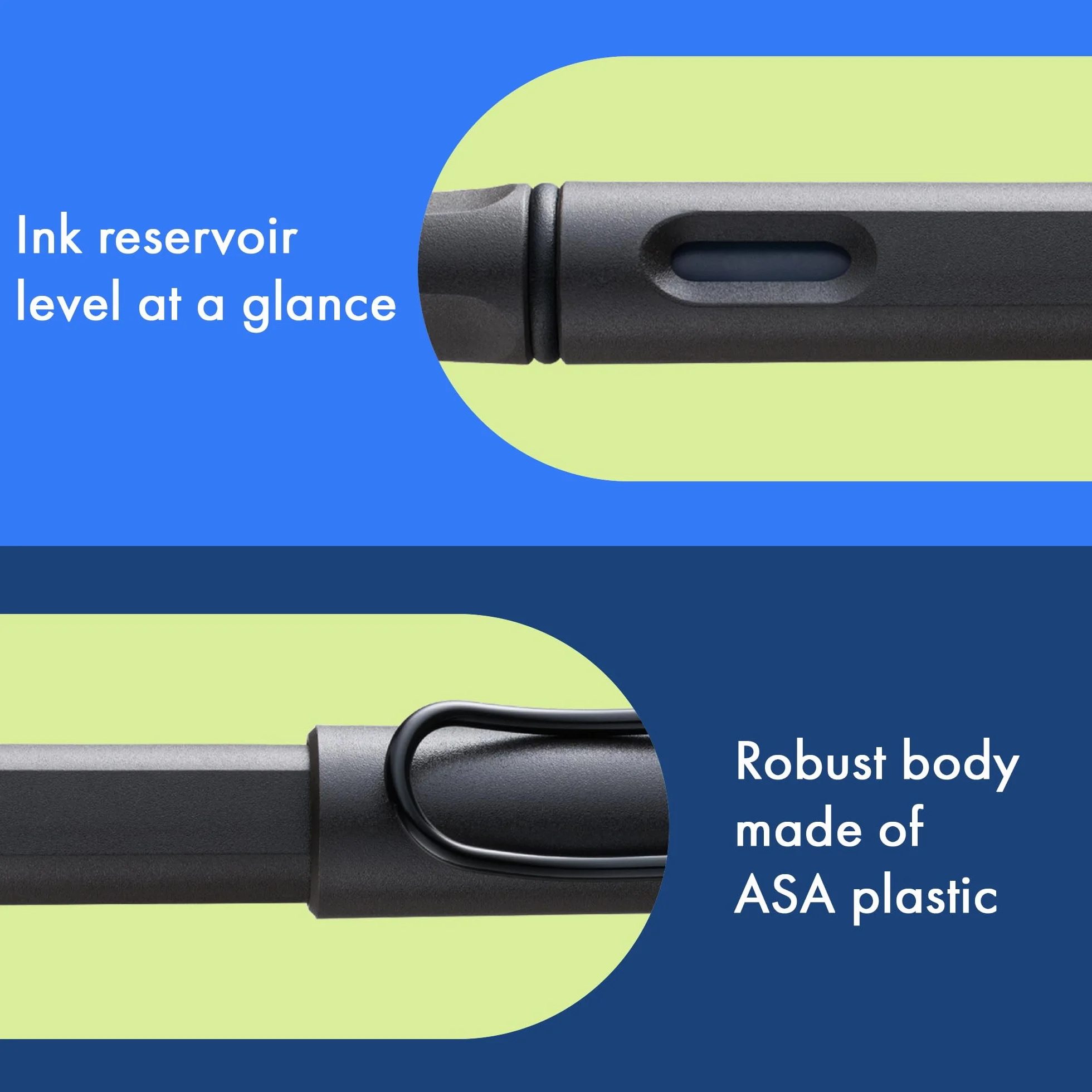 Lamy safari umbra - Stylo Plume avec grip ergonomique et plume acier blacke en taille M - matière plastique robuste ASA - avec cartouche bleue T 10 - Droitier