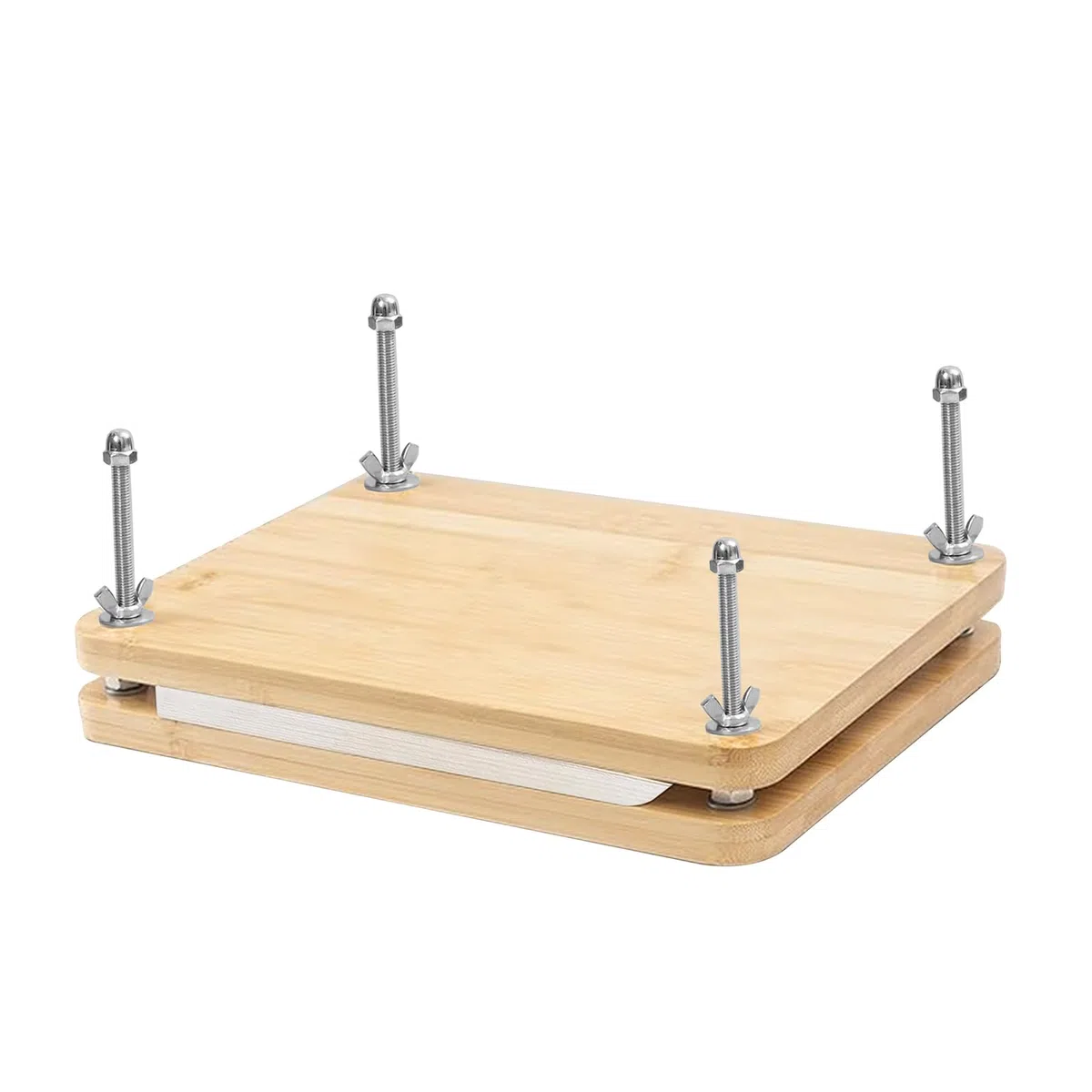 Presse à Livres en Bambou Kit de Reliure 29,9 x 19,8 cm Outils Portables avec Vis et Écrous Pour Reliure à Domicile et au Bureau