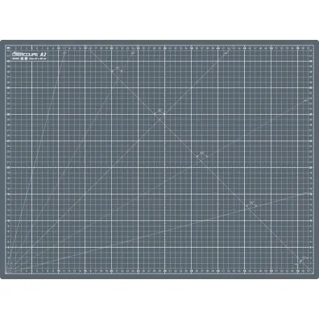 Tapis de découpe auto-cicatrisant GRIS 60x45cm (A2), gradué en CM, surface matte antidérapante - planche de découpe pour couture,patchwork,cutter rotatif
