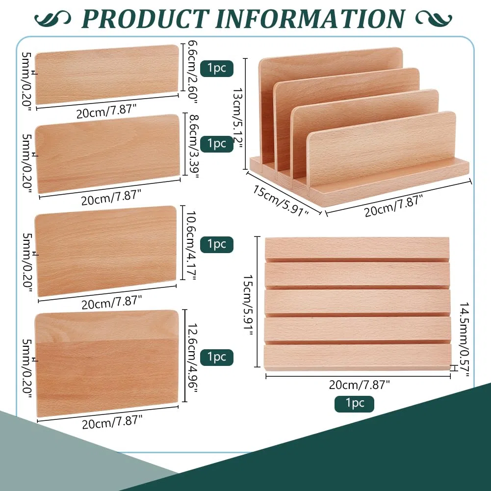 PH PandaHall Présentoir de Cartes de Visite en Bois Organiseur de Cartes de Visite à 4 niveau Présentoir de Cartes Porte Brochures et Cartes Postales pour Bureau Magasin Salons Professionnels