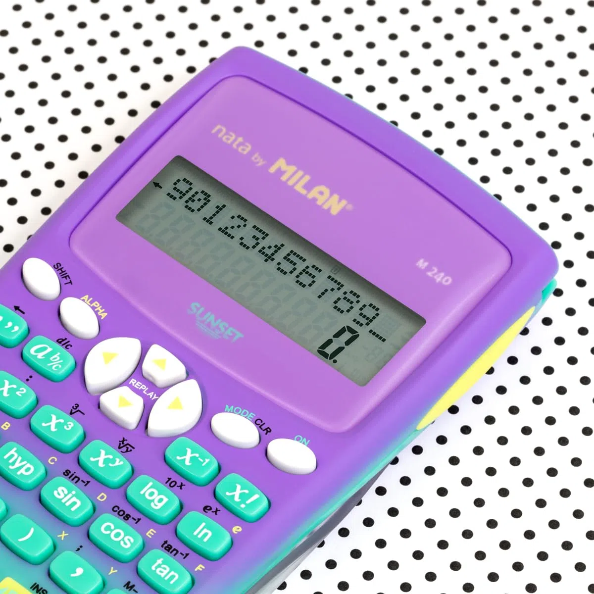 Blister calculatrice scientifique 240 fonctions, Sunset lilas-turquoise