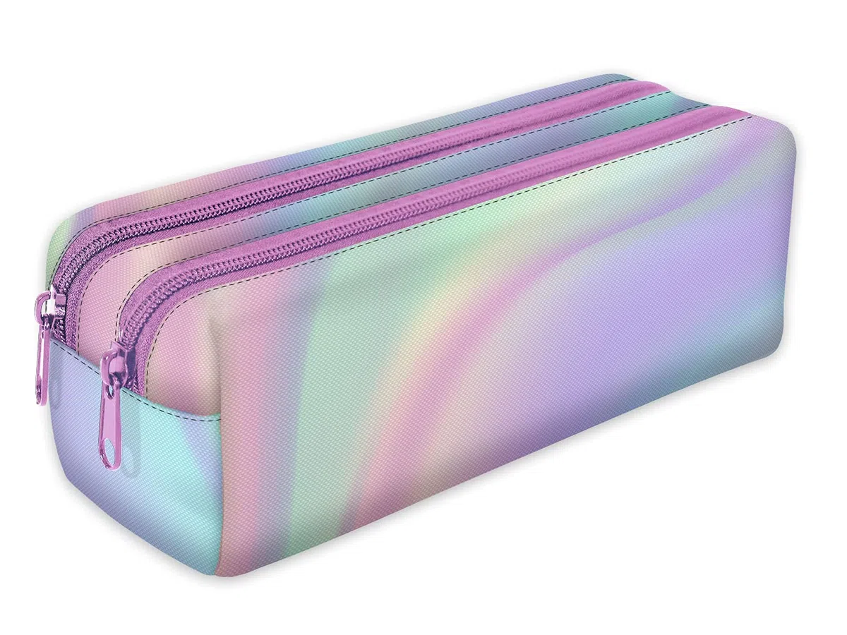 Trousse Scolaire 2 Compartiments Sac a Crayon Trousse de Toilette Trousse Plumier Organisateur Arc-en-Ciel d'essence [107]