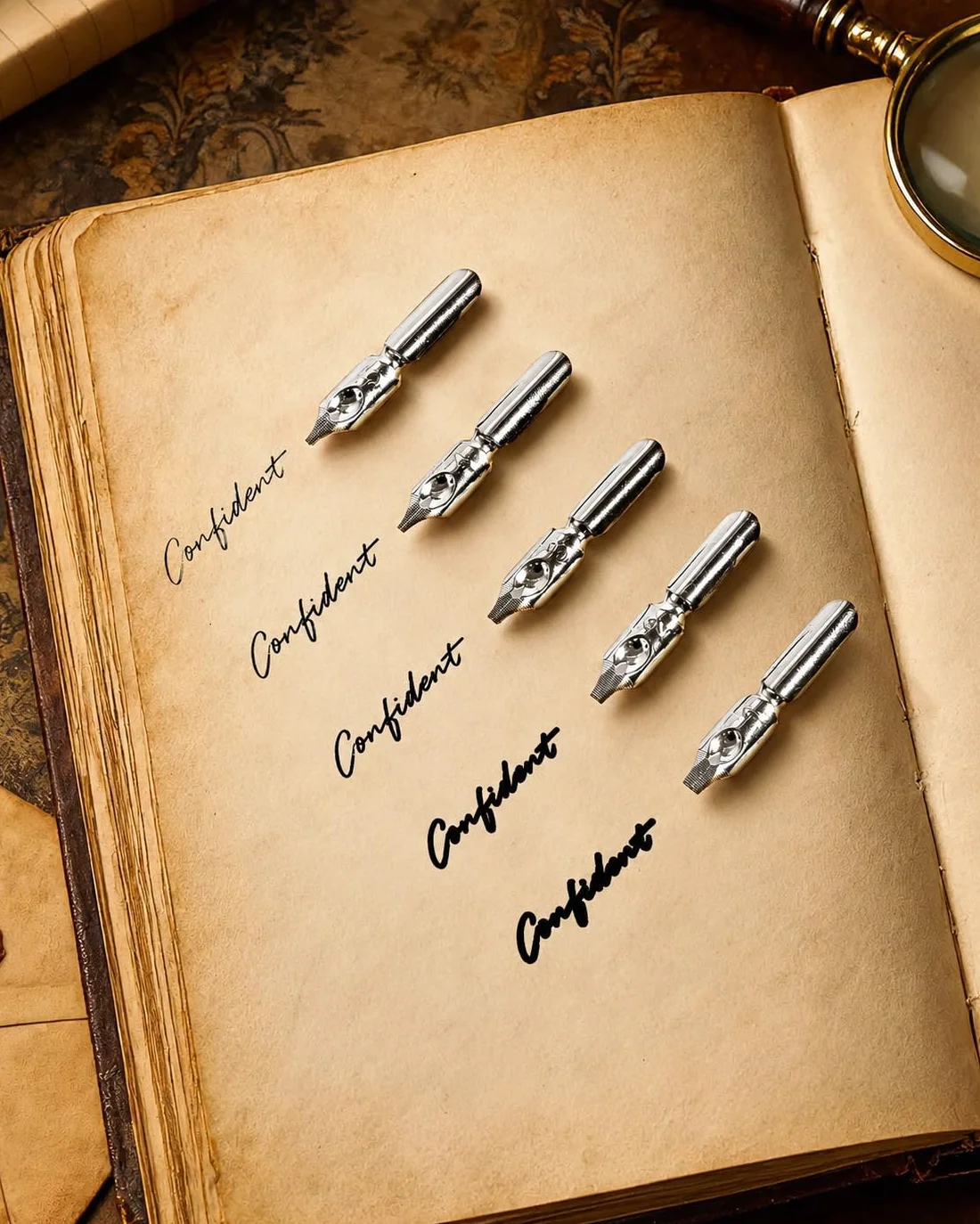 VABNEER Stylo Dip à Plume Ecriture avec Plume pour Utilisation Personnelle, Cadeau Exécutif et Décoration de Bureau Antique (avec de l'encre)
