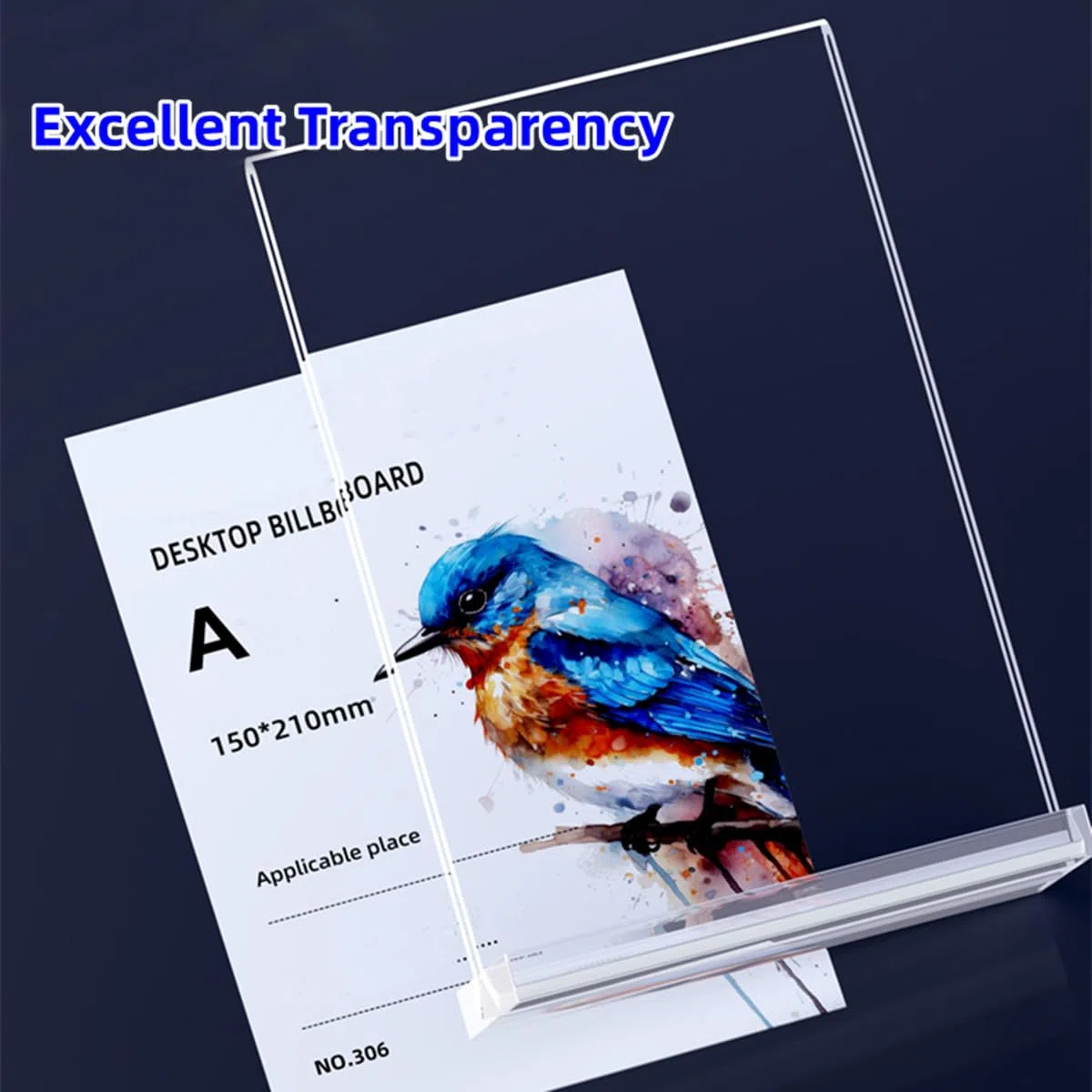 Présentoir de Table A4, Lot de 6 Porte Document en Acrylique – Présentoir de comptoir en T double face pour Menus, Publicité, Photo