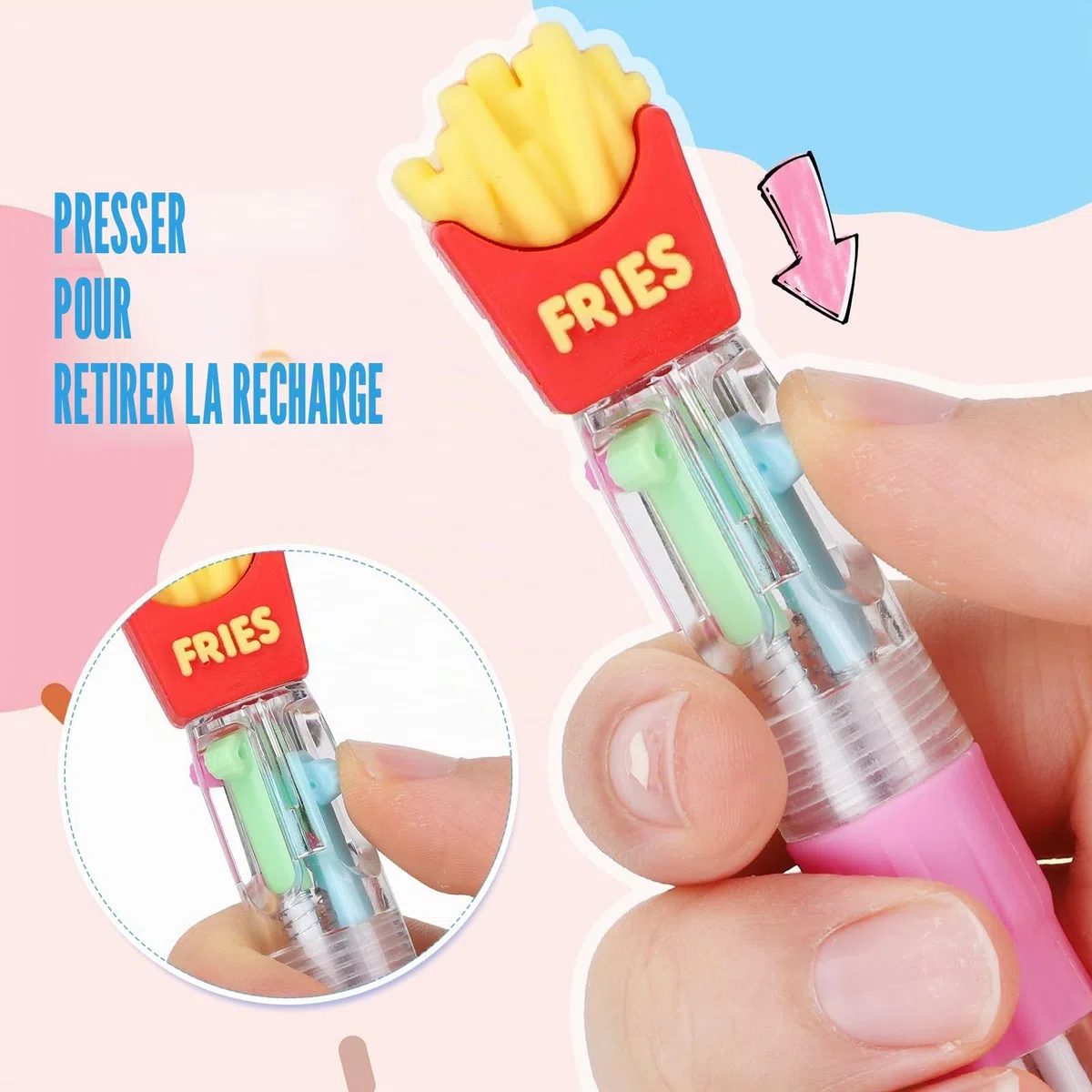 Yoosso 48 Pièces Stylo 4 en 1 Rétractable avec Motif Cartoon, Idéal comme Petits Cadeaux pour Fête, Cadeaux pour Invités, Fournitures Scolaires pour Étudiants, Cadeau de Remise de Diplôme