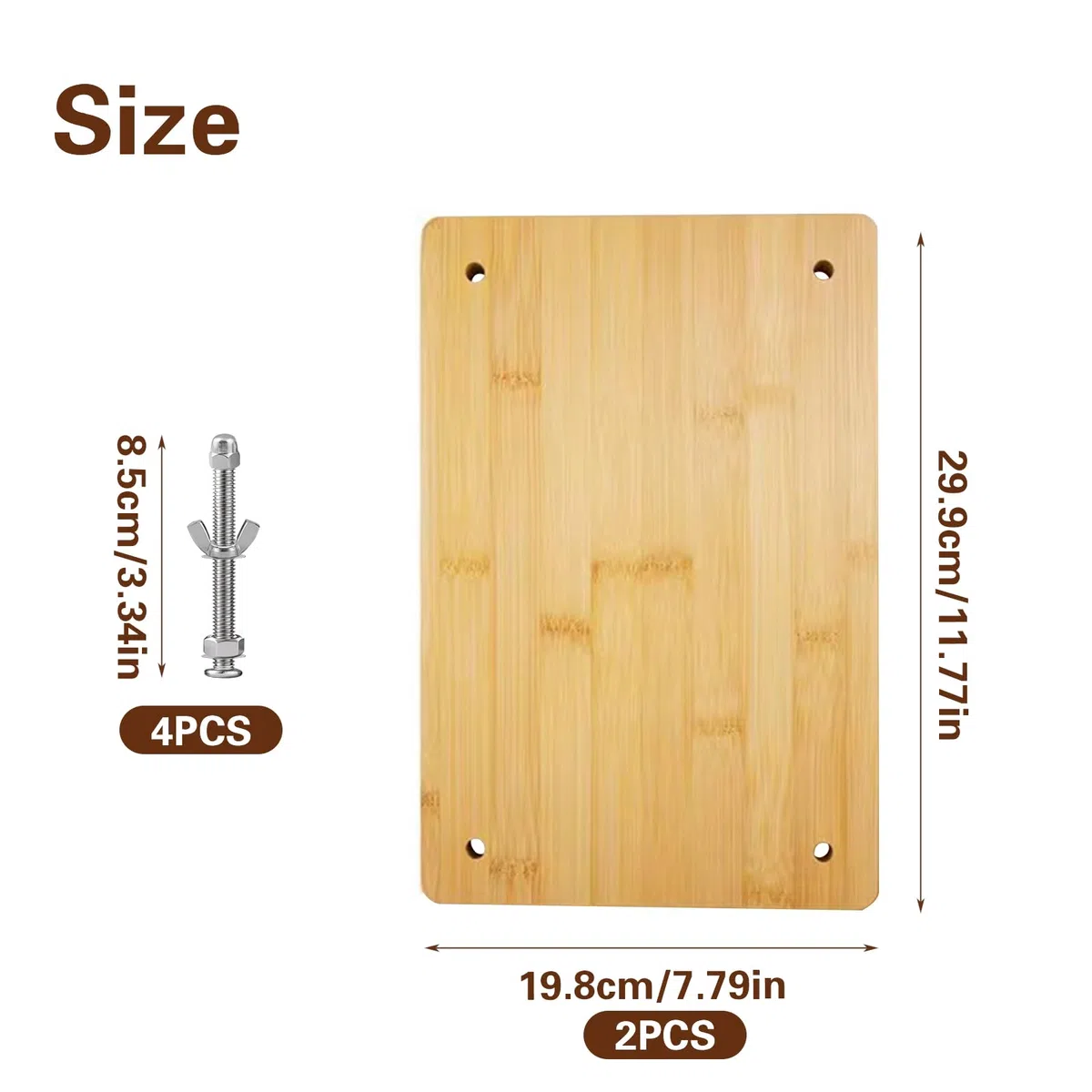 Presse à Livres en Bambou Kit de Reliure 29,9 x 19,8 cm Outils Portables avec Vis et Écrous Pour Reliure à Domicile et au Bureau