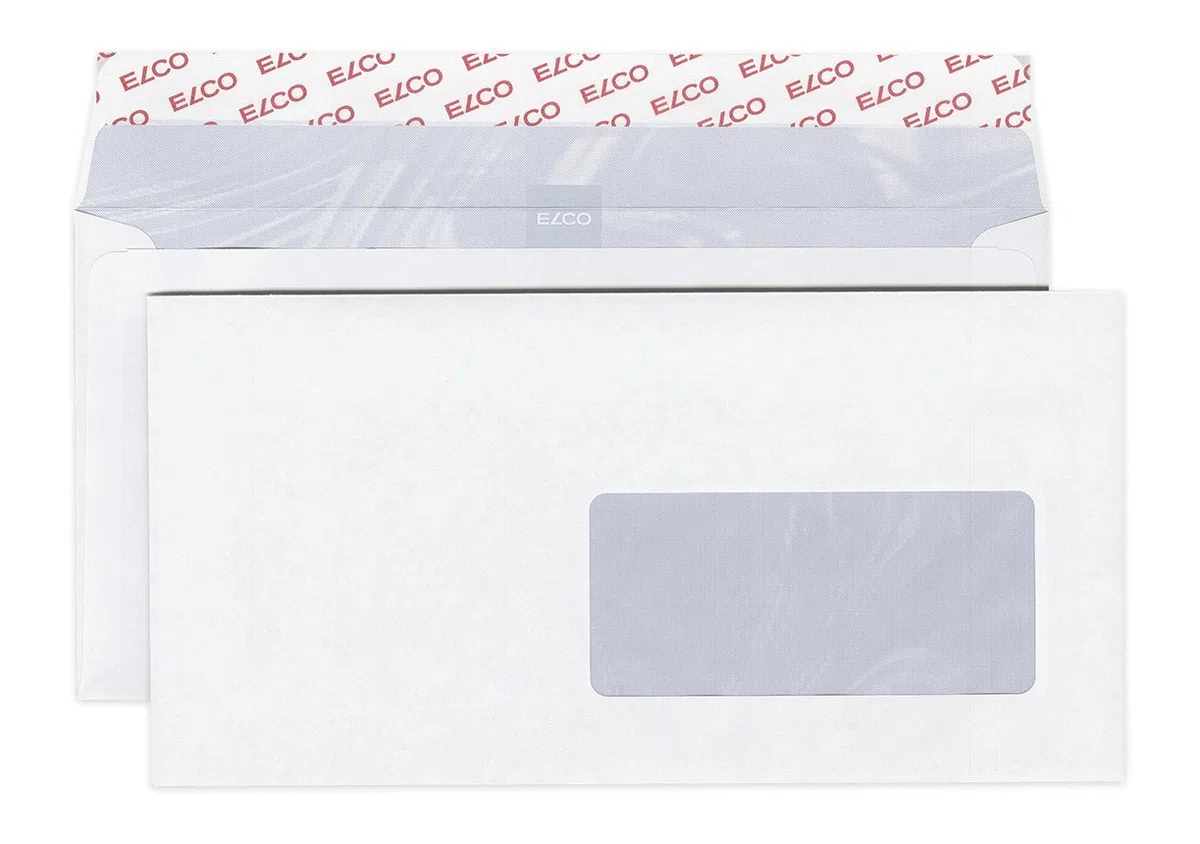 Elco 60296 Enveloppe avec fenêtre Format DL Blanc - Lot de 500