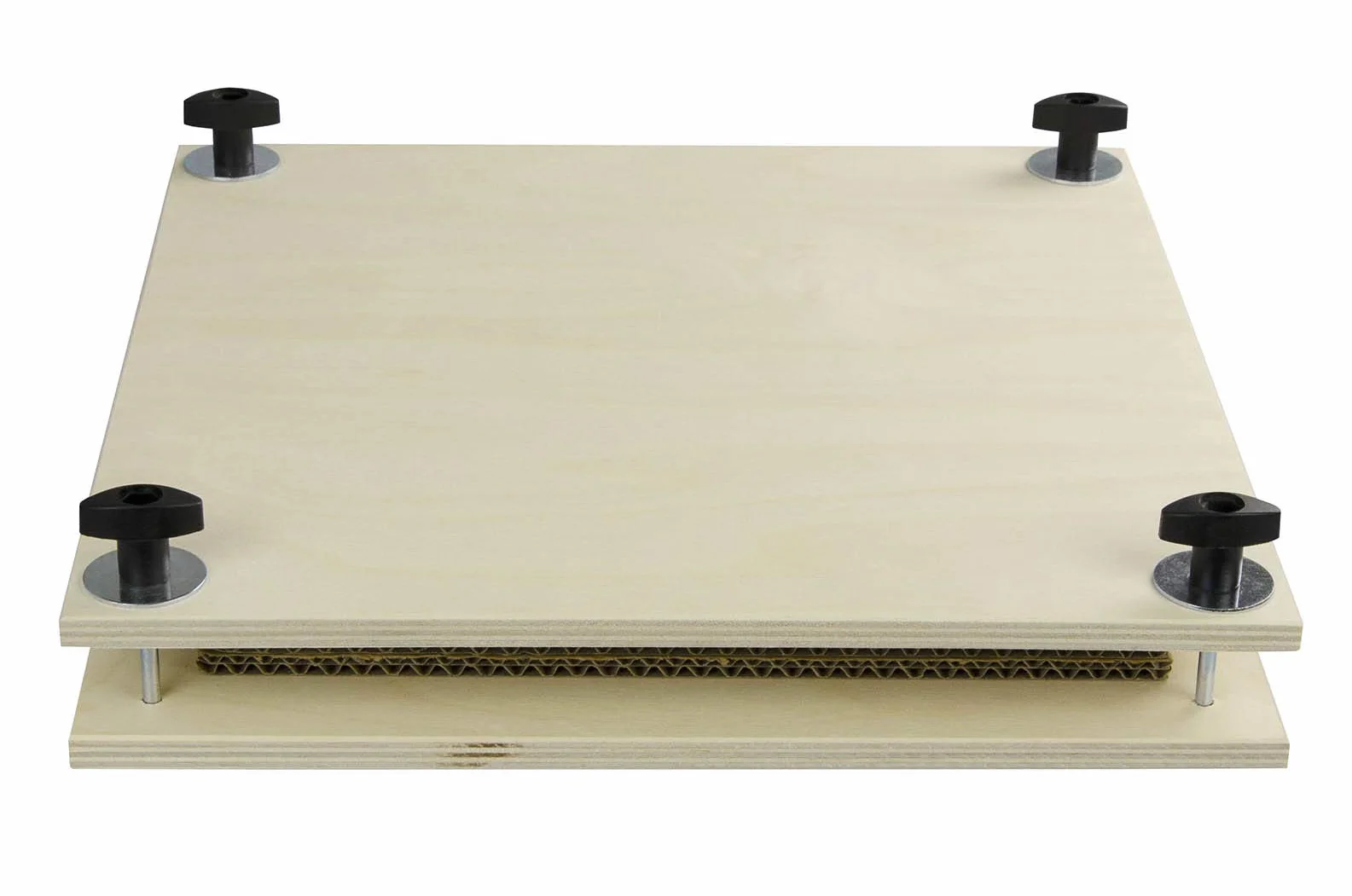 PEBARO BP1 Presse à fleurs en contreplaqué de bouleau de qualité supérieure 9 mm avec 4 inserts en carton 30 x 30 cm Très stable Presse à feuilles Fabriqué en Allemagne Le bois peut également être