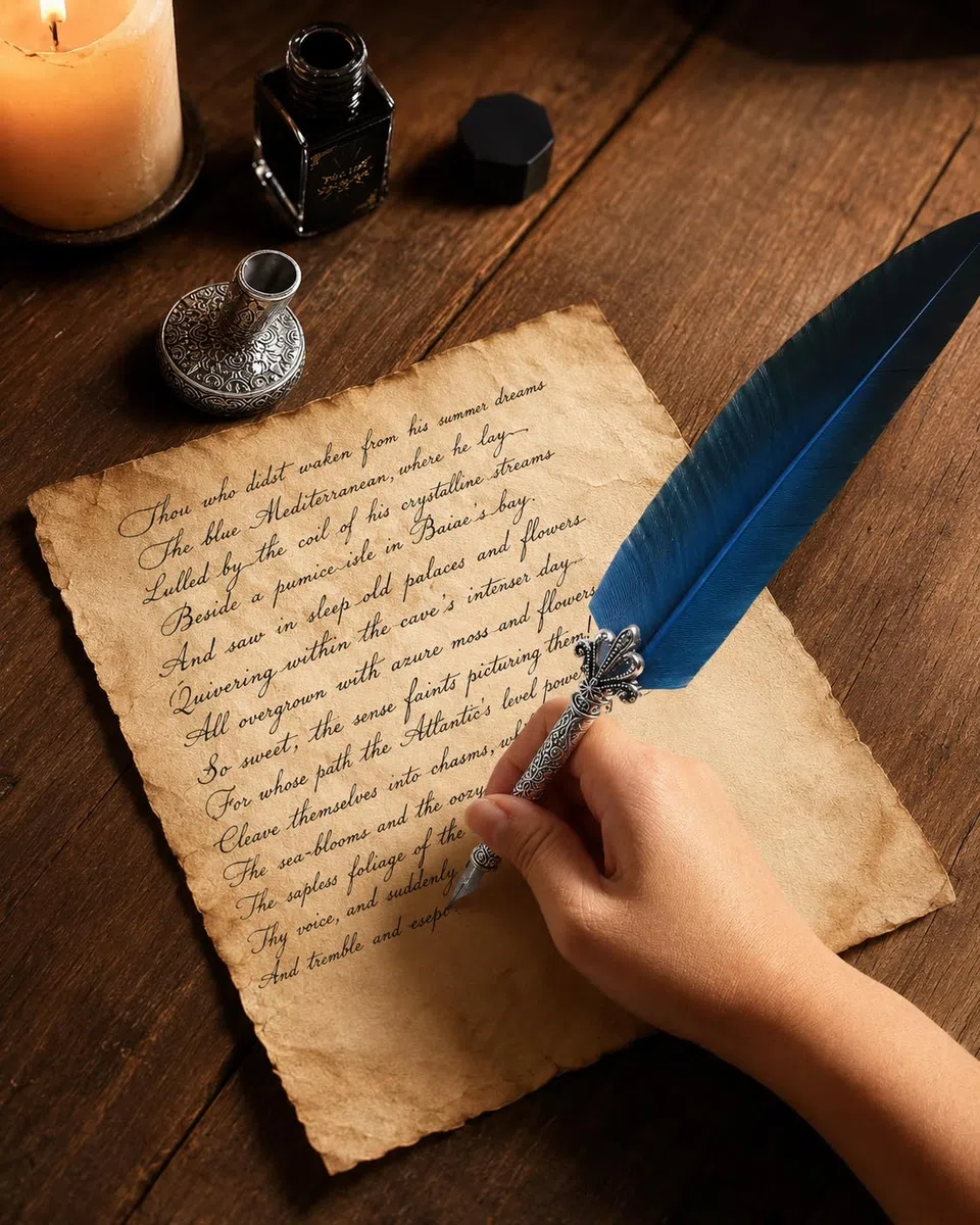 VABNEER Stylo Dip à Plume Ecriture avec Plume pour Utilisation Personnelle, Cadeau Exécutif et Décoration de Bureau Antique (avec de l'encre)