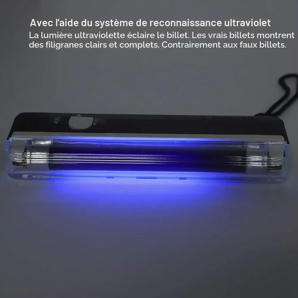 Détecteur de faux billets portable - Détecteur UV pour vérifier les faux billets - Détecteur UV portable