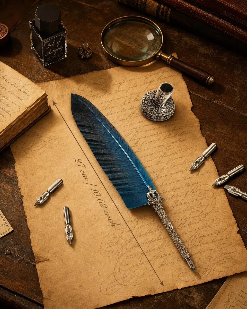 VABNEER Stylo Dip à Plume Ecriture avec Plume pour Utilisation Personnelle, Cadeau Exécutif et Décoration de Bureau Antique (avec de l'encre)