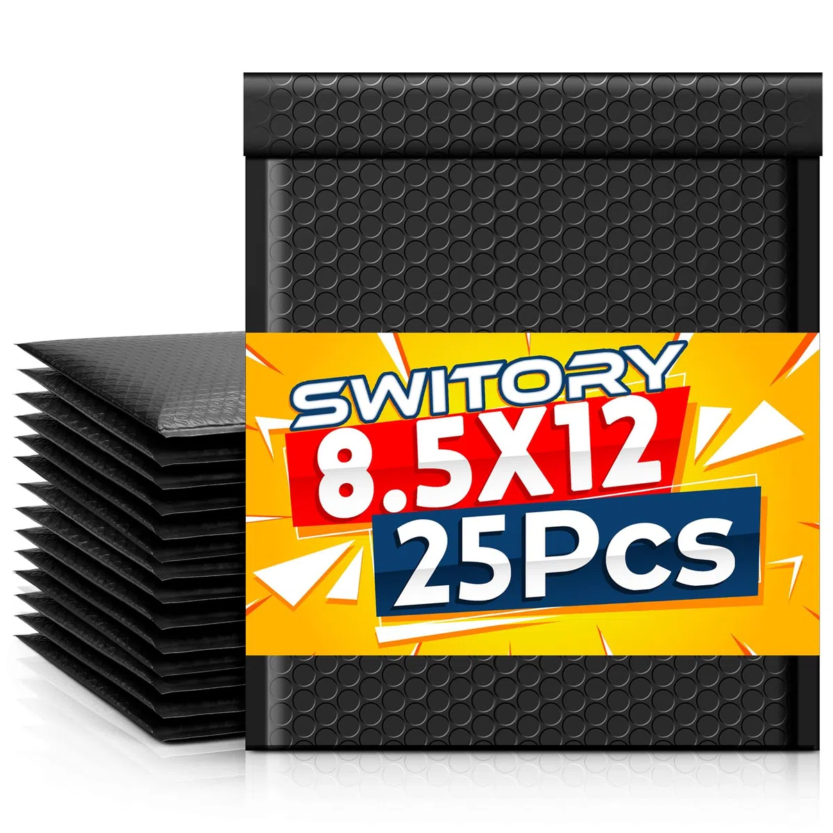 Switory 21,6x28 cm;25 paquets d’ enveloppes à bulles pour CD & Bijoux & Cosmétique, enveloppes rembourrées auto-scellantes et doublées à bulles au Noir forêt