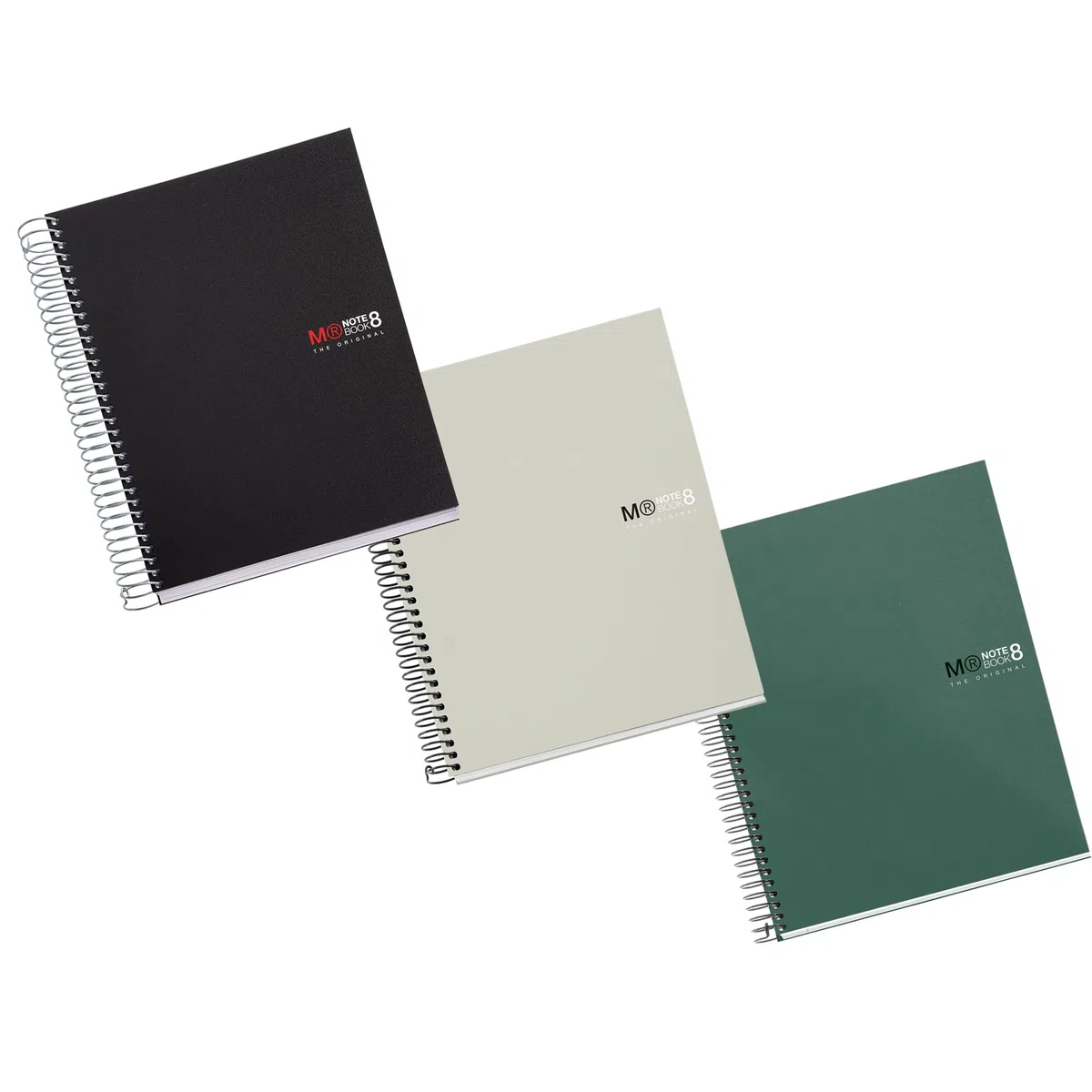Miquelrius - Lot 3 cahiers A5 quadrillés, Notebook The Original, 8 bandes de couleur, Couverture en polypropylène, 2 perforations pour le classement, 200 Pages de 70 g/m², Petits carreaux