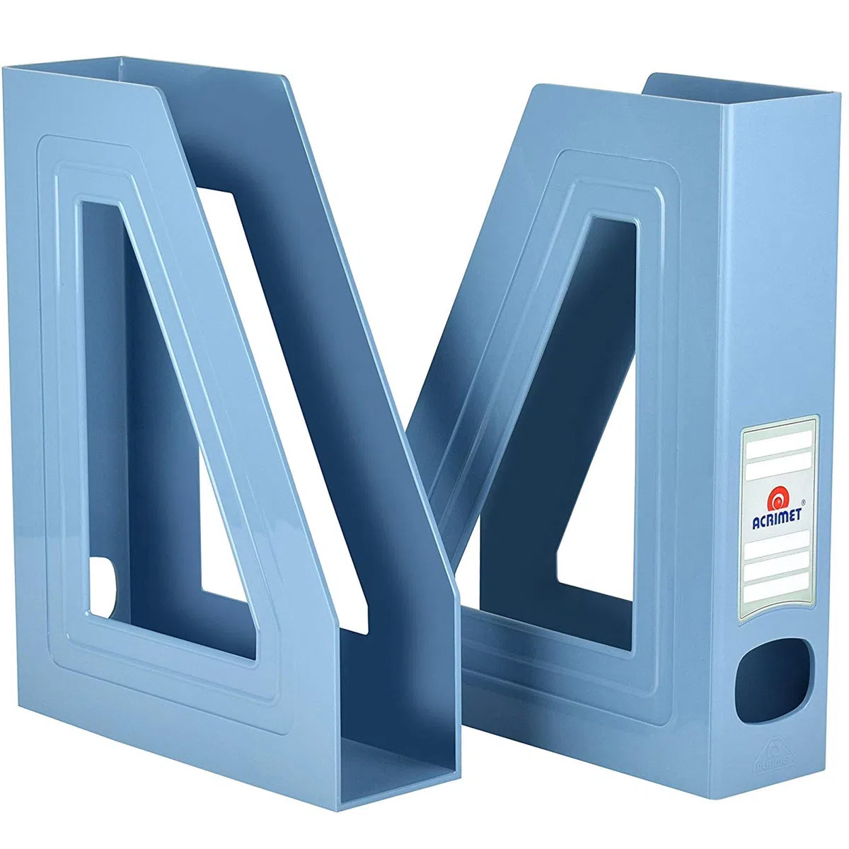 Acrimet Porte-Revues, Support Durable, Organisateur pour Dossiers pour Bureau (Plastique) (Couleur Bleu) (Lot de 2)