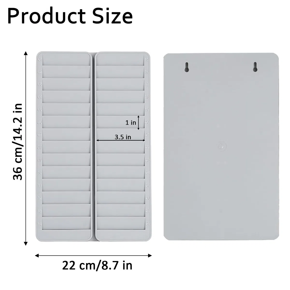 Support Mural pour Cartes De Temps, Support De Stockage De Carte d'Identité, Support Mural pour Cartes d'Employé, 28 Emplacements pour Cartes, porte carte grise, pour Bureau Et Maison