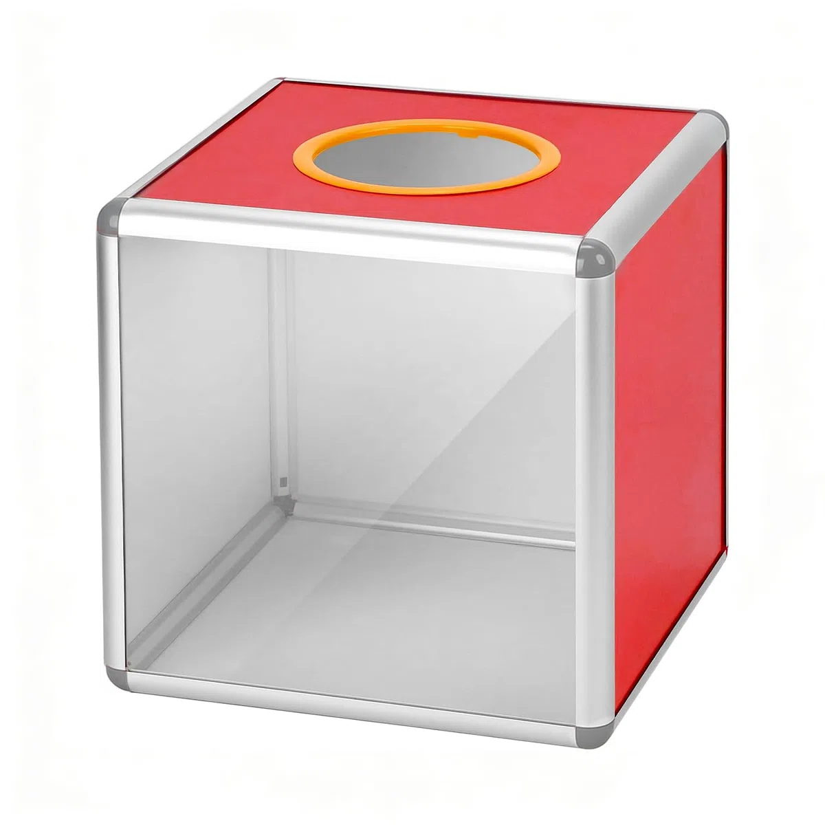 Boîte de Loterie Transparente, 25cm Donation Urne Alliage Transparent, pour Tombola, Boîte Jeu Balle Tombola, Porte Billets, Rangements Cubique pour Collecte Fonds