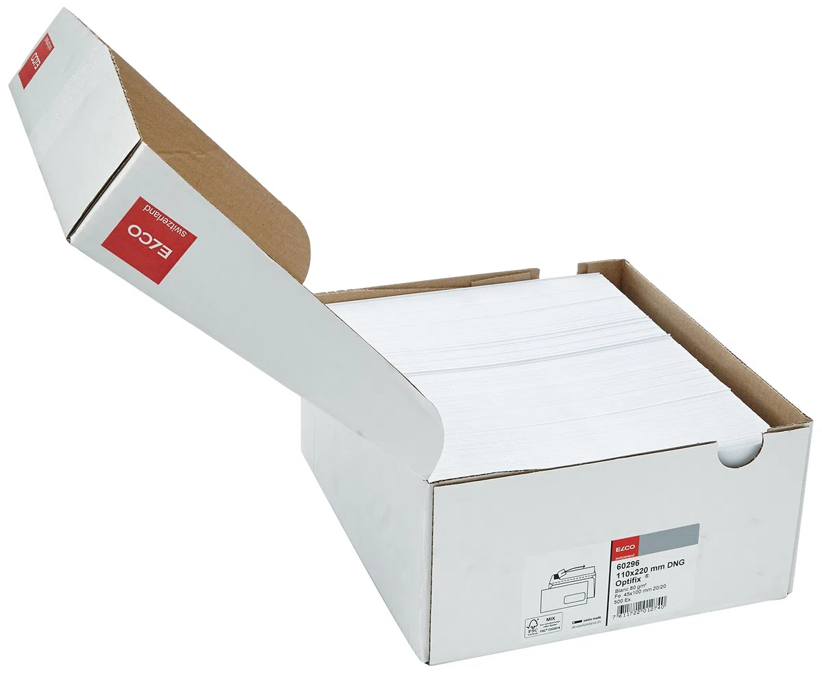 Elco 60296 Enveloppe avec fenêtre Format DL Blanc - Lot de 500