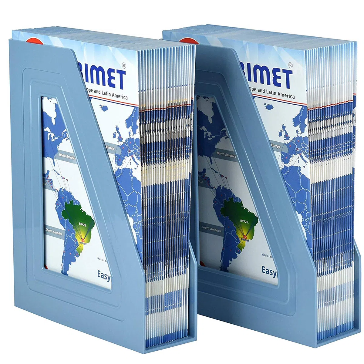 Acrimet Porte-Revues, Support Durable, Organisateur pour Dossiers pour Bureau (Plastique) (Couleur Bleu) (Lot de 2)