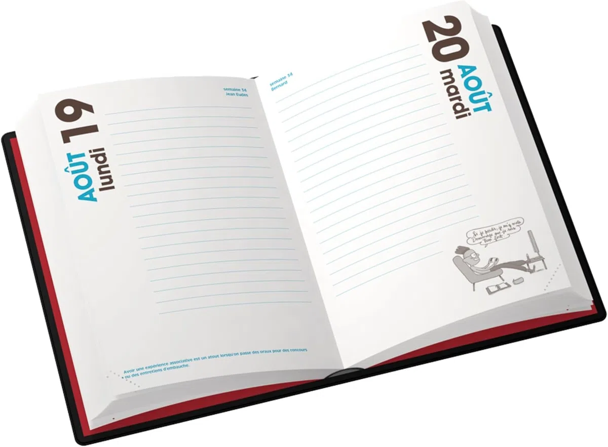 Hamelin - 1 Agenda Journalier L'ETUDIANT Spécial Terminal & BAC - Août 2026 à Août 2027 - Format 12 x 17 cm - Couverture Noire en PVC