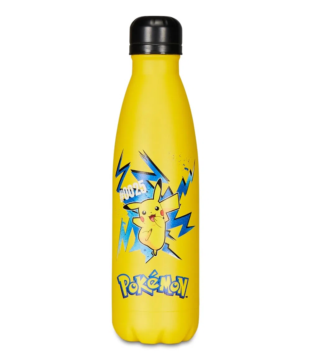 Gourde isotherme POKÉMON – pour enfants avec paille 460 ml sans BPA – asile, école primaire – acier inoxydable, maintien température jusqu'à 24h