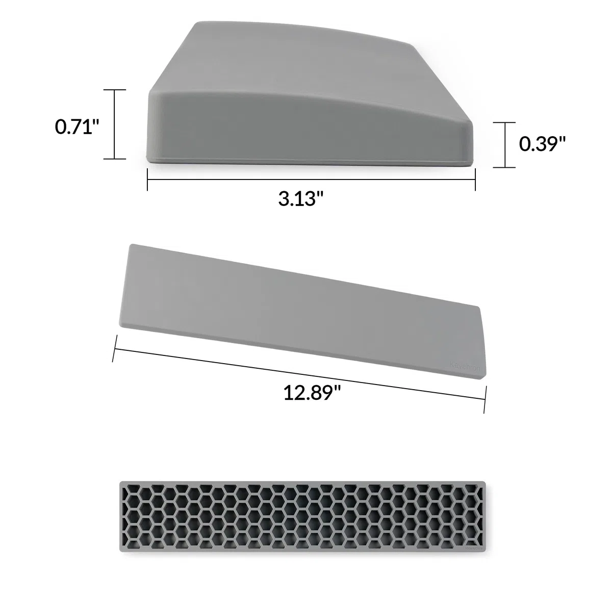 Keychron Repose-poignet en silicone pour V1 / V2 / Q2 / Q9 / Q1 Pro / Q2 Pro – Gris